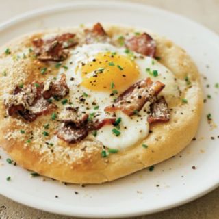 Pizzas with Eggs and Bacon