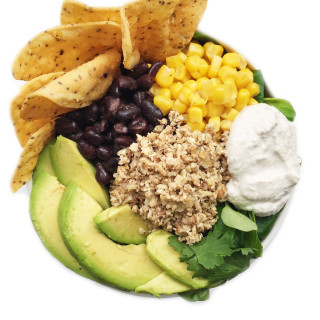 Plant Based Taco Salad with Walnut Meat and Cashew Sour Cream