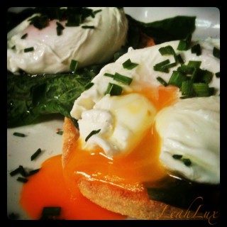 Poached Eggs with Greens