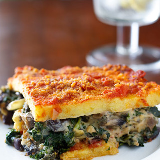 Polenta Lasagna with Portabellas and Kale