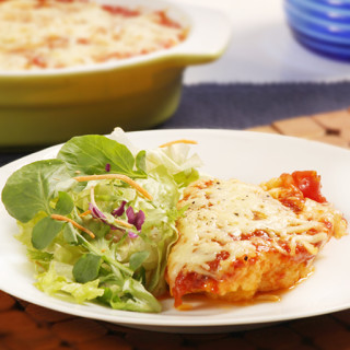 Polenta with Mozzarella Cheese & Tomato Sauce