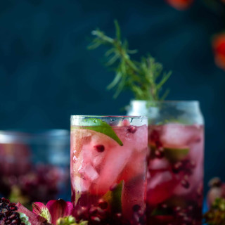 Pomegranate Gin and Tonic.