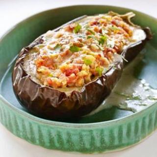 Pork and Shrimp Stuffed Eggplant