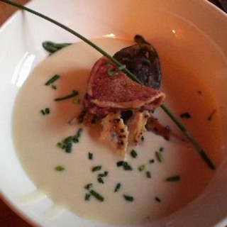Potato-Cream Soup with Smoked Trout