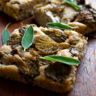 Potato Focaccia with Oyster Mushrooms