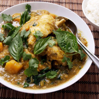 Pressure Cooker Thai Green Chicken Curry With Eggplant and Kabocha Squash R