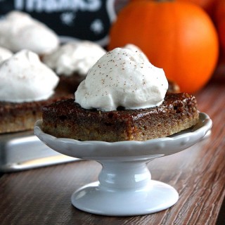 Pumpkin Pie Bars with Bourbon Whipped Cream