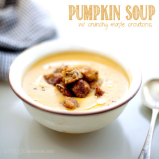 Pumpkin Soup w/ Crunchy Maple Croutons