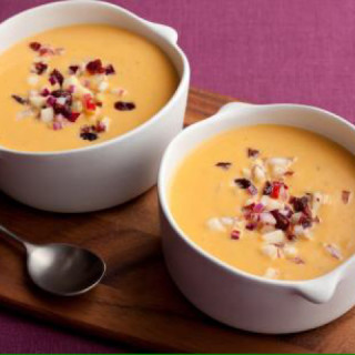 Pumpkin Soup with Cranberry Relish