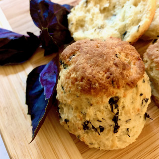 Purple Basil Parmesan Biscuits
