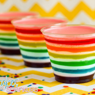 Rainbow Jell-O Cups