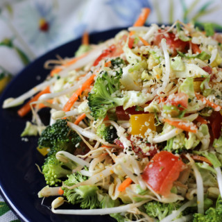 Rainbow Vegan Power Salad with Gluten-Free Orange Maple Miso Dressing