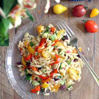 Rainbow Vegetable Orzo Pasta Salad