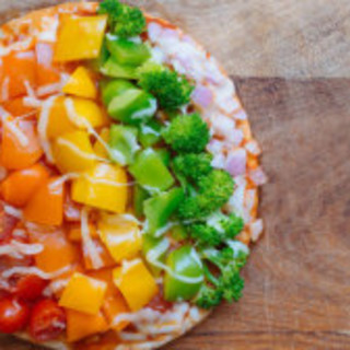 Rainbow Veggie Flatbread Pizza