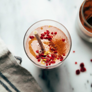 Raspberry and Almond Butter Smoothie