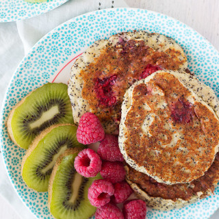 Raspberry and Poppy Seed Almond Flour Pancakes