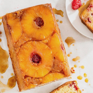 Raspberry-Pineapple Upside-Down Cake
