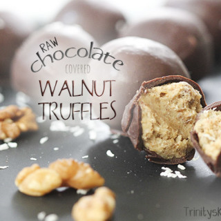 Raw chocolate covered walnut truffles - with excellent omega 3 health benef