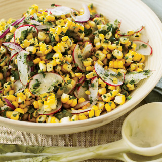 Raw Corn and Radish Salad with Spicy Lime Dressing