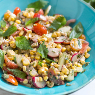 Raw Corn Salad With Shiso and Basil Recipe