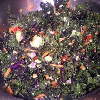 Raw Kale Confetti Salad with Toasted Sunflower Seeds
