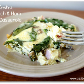 Recipe for Slow Cooker Egg, Spinach and Ham Breakfast Casserole