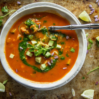 Recipe: Southwestern Chicken Vegetable Soup with Spicy Cilantro Sauce