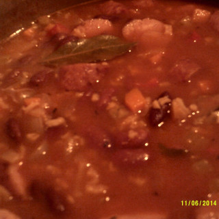 Red Bean, Rice and Sausage Soup