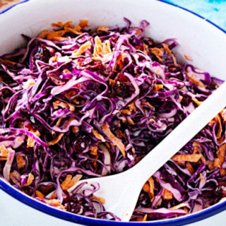 Red cabbage and craisin coleslaw