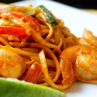 Red Thai Curry Shrimp Linguine