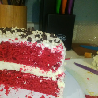 Red Velvet-Cheesecake Layer Cake
