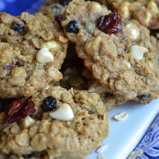 Red, White, and Blue Brown Sugar Oatmeal Cookies