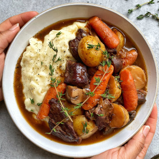 Red Wine-Braised Beef Stew with Potatoes and Carrots