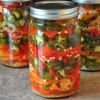 Refrigerator Pickled Hot Peppers