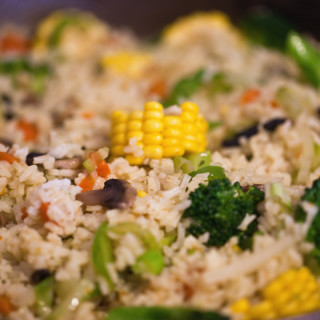 Rice with fresh vegetables
