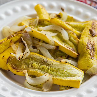 Ridiculously Easy Roasted Yellow Squash and Onions