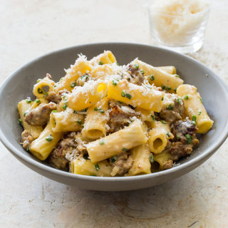 Rigatoni with Sausage and Chives