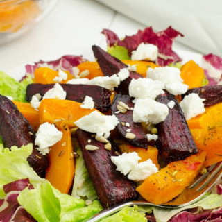 Roasted Beet Salad with Oranges and Beet Greens