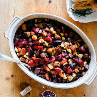 Roasted Beets with Bacon, Garlic, and Chestnuts