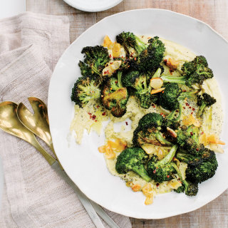 Roasted Broccoli with Broccoli Stem Vinaigrette Recipe