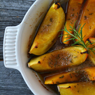 Roasted Brown Sugar and Rosemary Squash Wedges