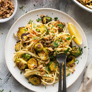 Roasted brussel sprout pasta
