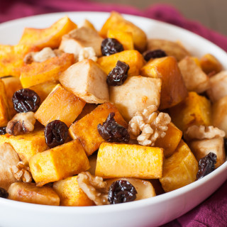 Roasted Butternut Squash with Apples, Tart Cherries and Walnuts