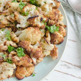 Roasted Cauliflower and Quinoa with Candied Walnuts