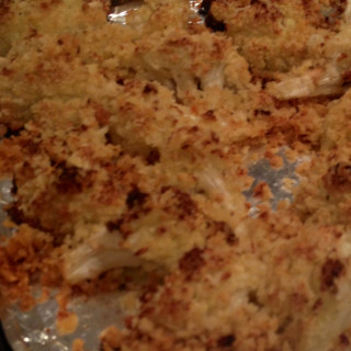 Roasted Cauliflower with Pamesan and Bread Crumbs