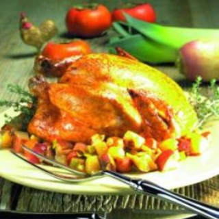 Roasted Chicken on a Bed of Winter Vegetables