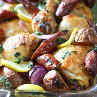Roasted Chicken with Sausage and Potatoes