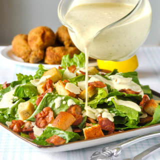 Roasted Garlic Caesar Salad Dressing - the easy way using a plain mayo base