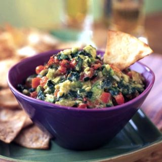 Roasted Garlic, Poblano, and Red Pepper Guacamole
