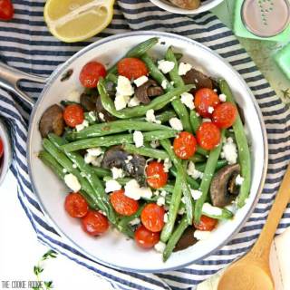 Roasted Green Beans with Feta and Tomatoes